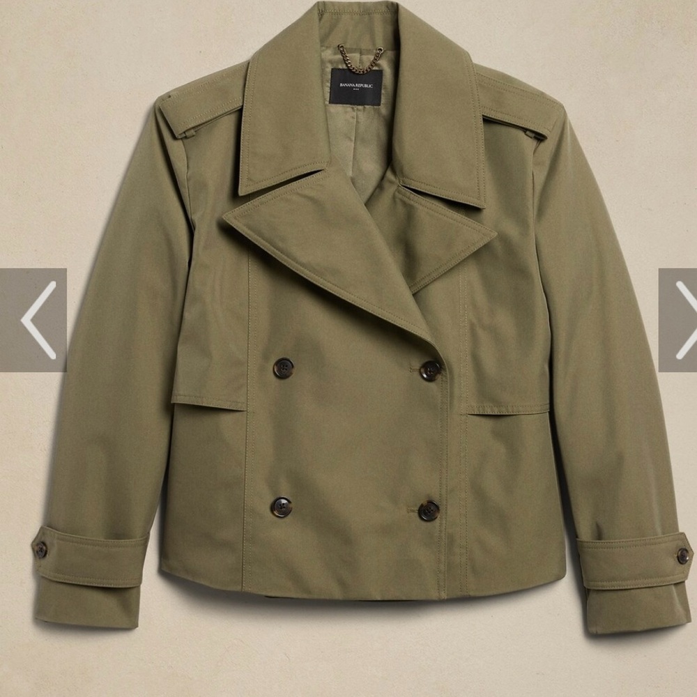 Banana Republic Olive Double-Breasted Jacket